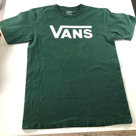 Vans Green Logo T-shirt Men’s Size Small, 100% Cotton, Short Sleeve, Evergreen - Picture 1 of 6